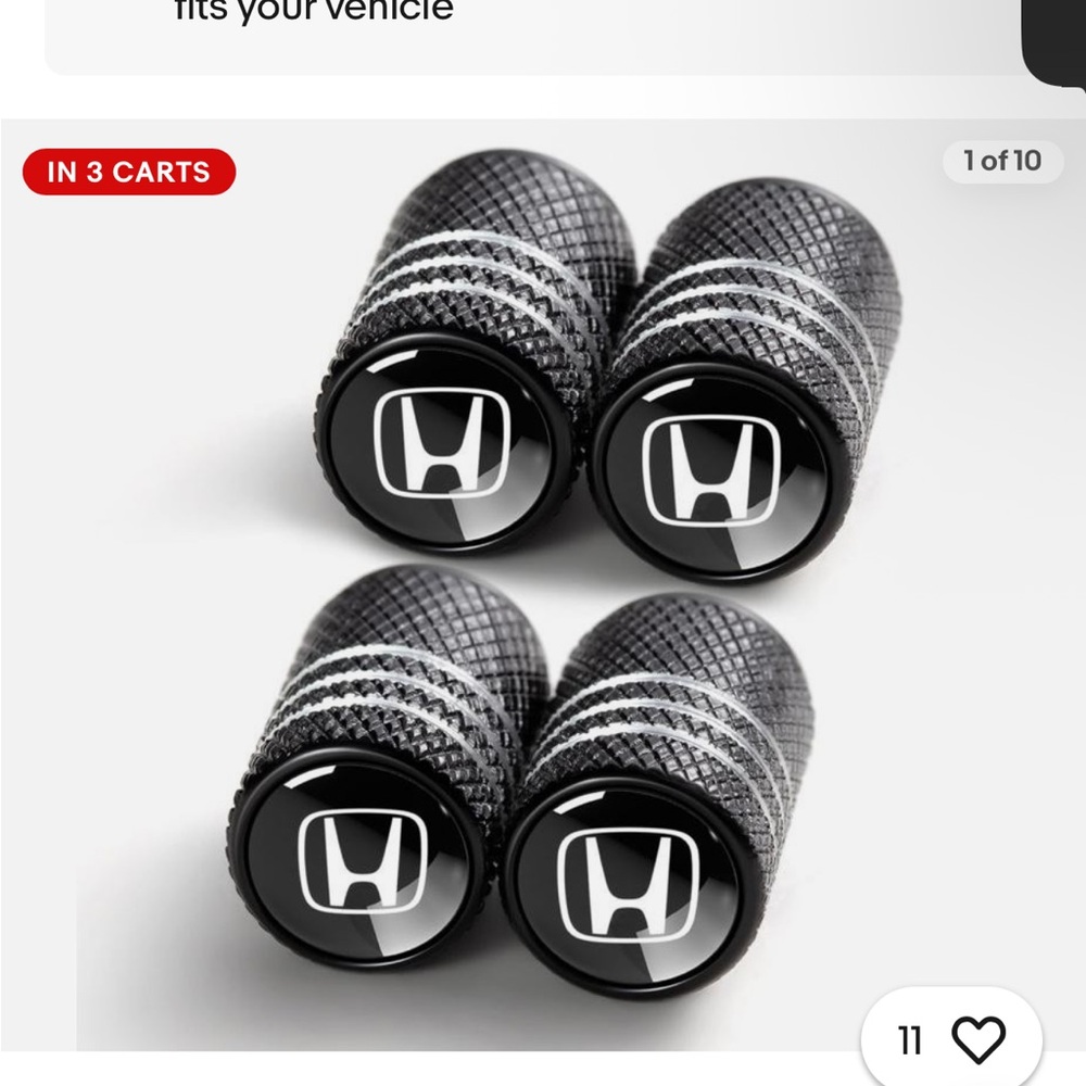 Honda Black Tire Valve Caps